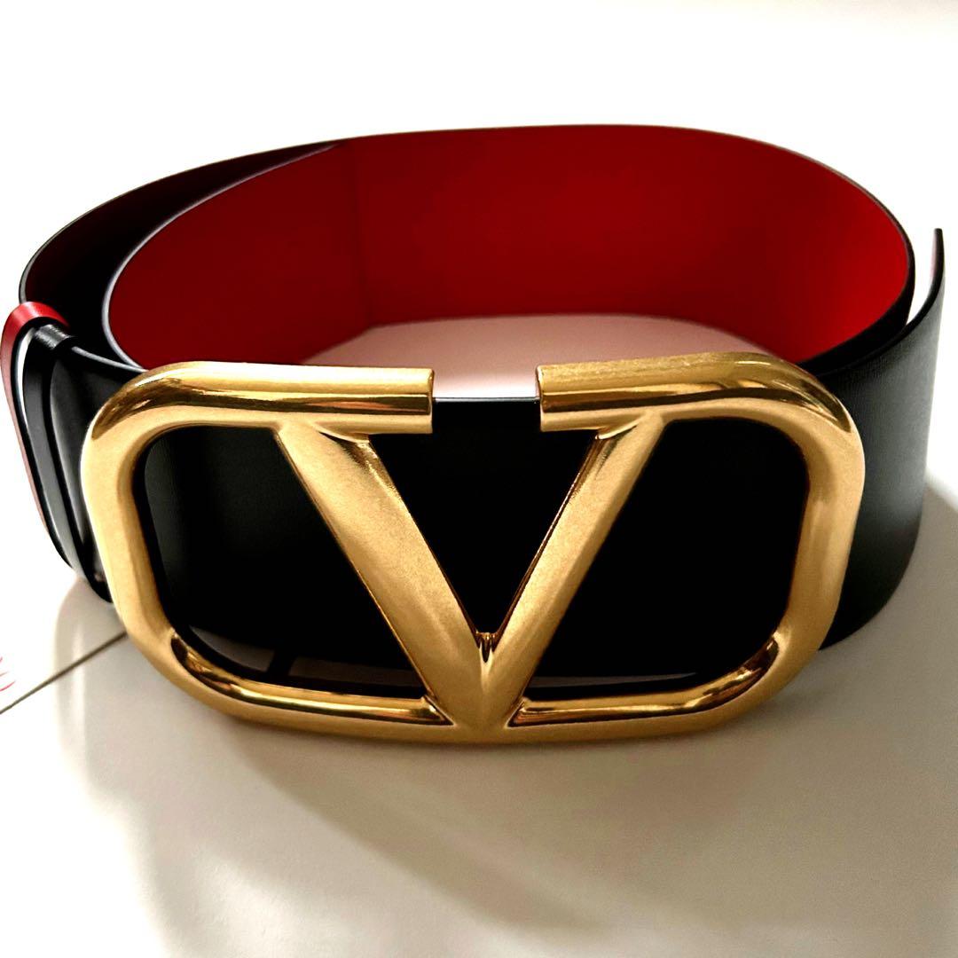 新品75 70MM VALENTINO ヴァレンティノ Vロゴ ベルト VLTN