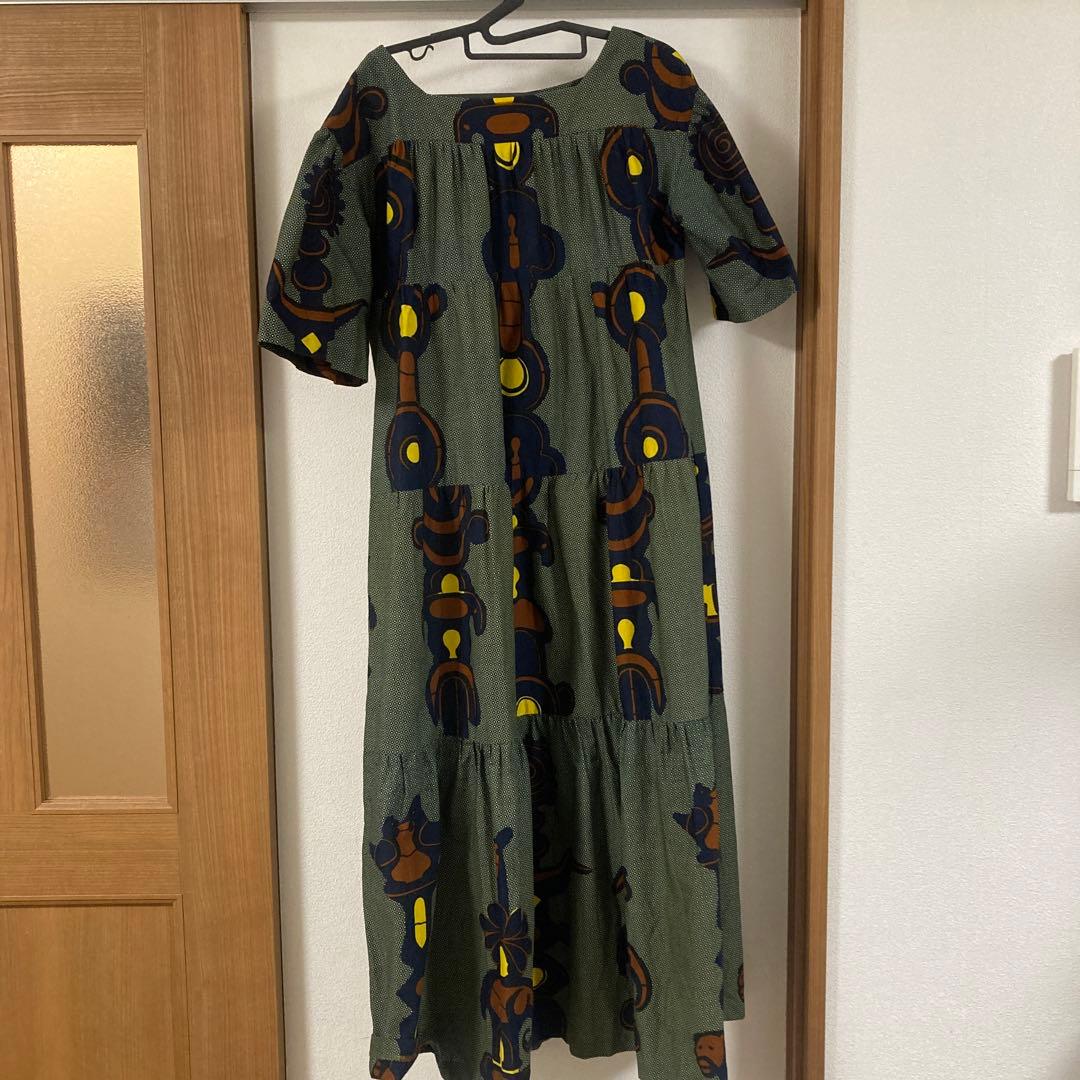 アフリカンバティックJuaティアードワンピース