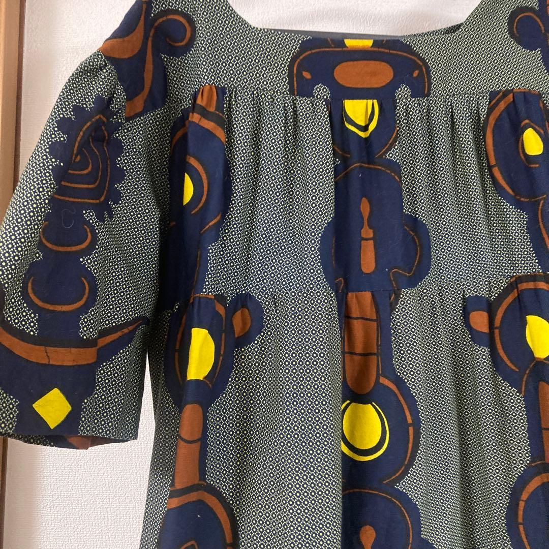 アフリカンバティックJuaティアードワンピース