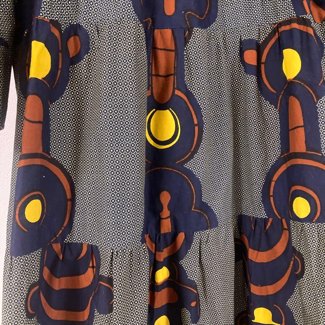 アフリカンバティックJuaティアードワンピース