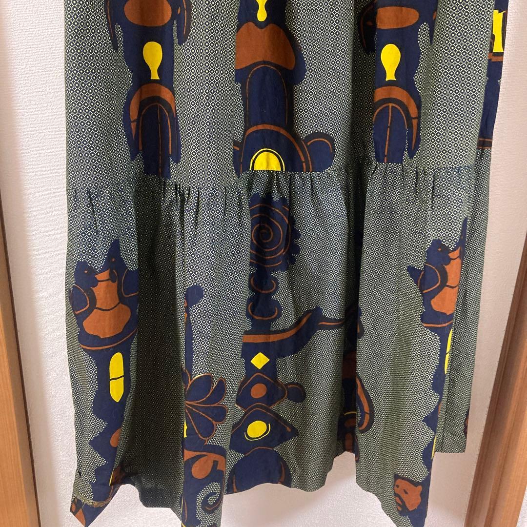 アフリカンバティックJuaティアードワンピース