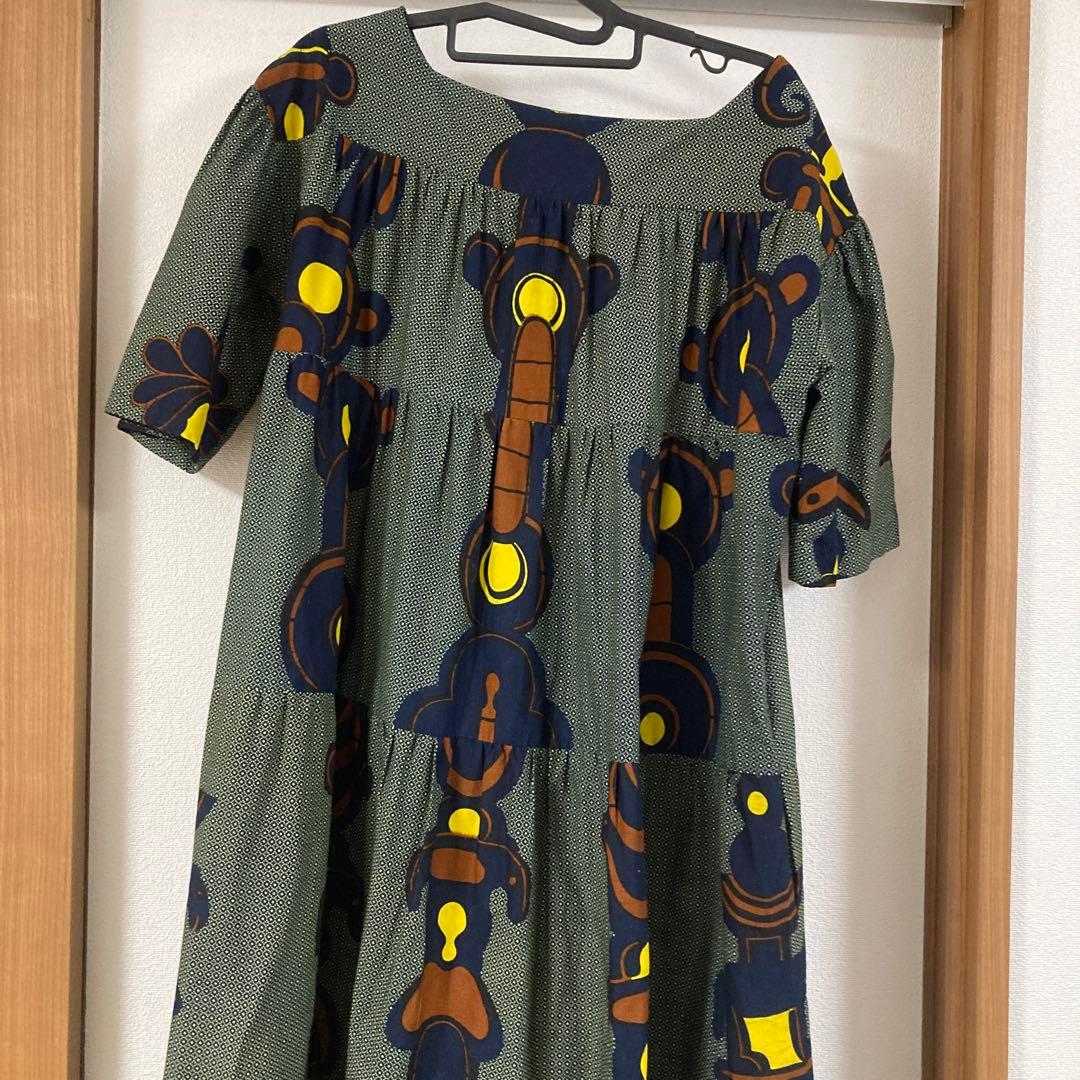 アフリカンバティックJuaティアードワンピース