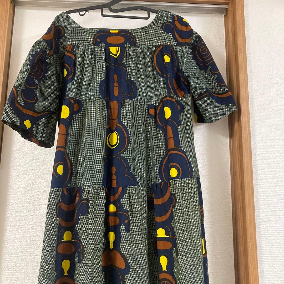 アフリカンバティックJuaティアードワンピース