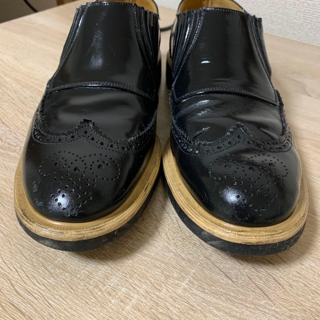 おすすめ e coxドレスシューズ(UK8)ブラックカラー(中古良品)