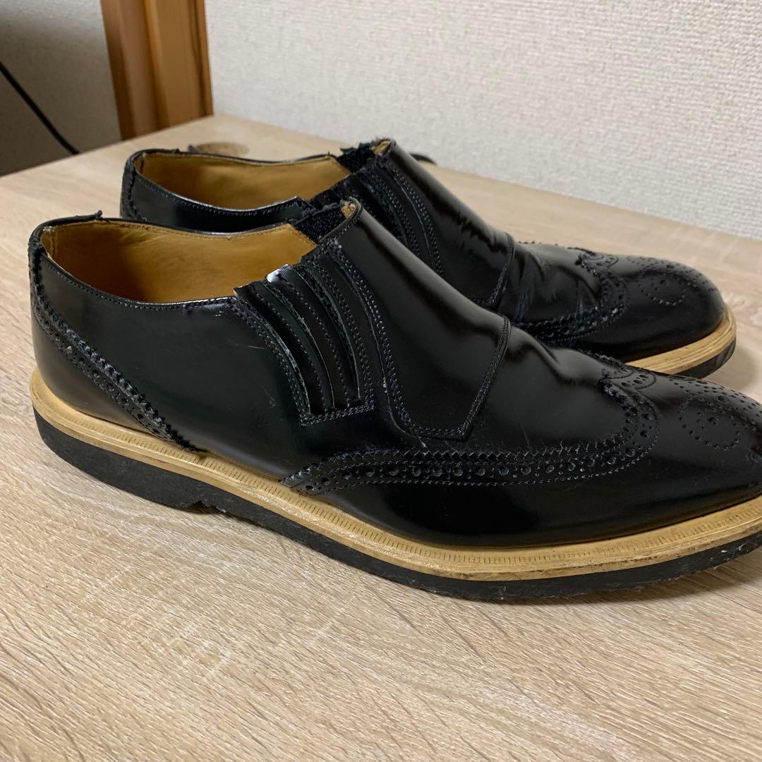 おすすめ e coxドレスシューズ(UK8)ブラックカラー(中古良品)