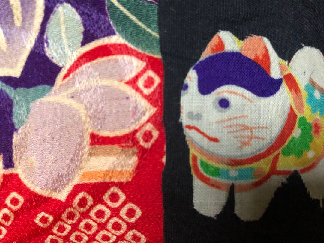 一閑張り　一閑張りバック　 江戸縮緬　古布　犬張子