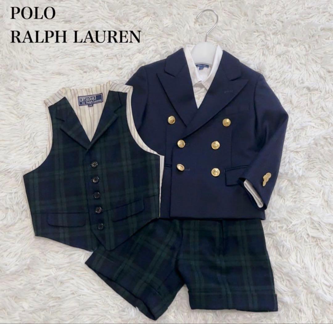 美品　ラルフローレン　4点セット　フォーマル　100 スーツ　紺ブレ　ベスト