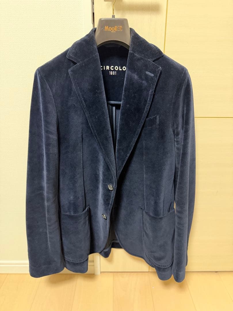 CIRCOLO 1901 ネイビー ベロアジャケット　　チルコロ