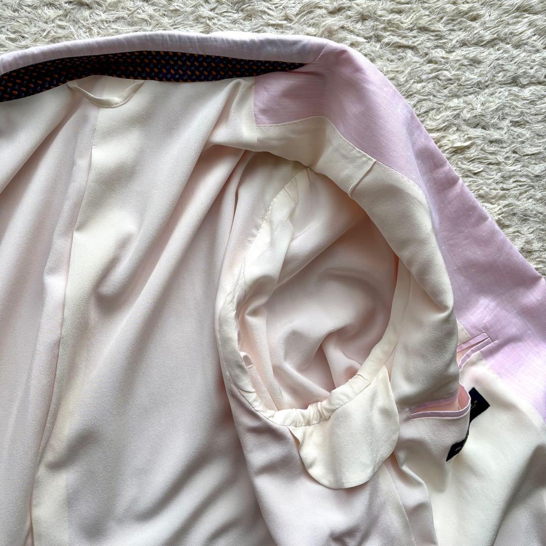 【裏地シルク100%】エトロ ETRO テーラードジャケット 2B ピンク 50