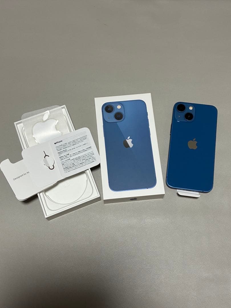 iPhone13mini ブルー　128GB 保護ガラス付き