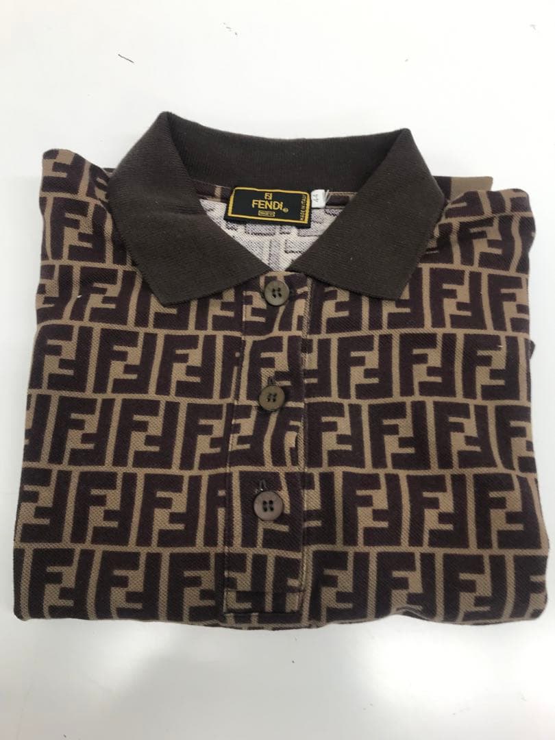 FENDI フェンディ ズッカ柄 半袖ポロシャツ サイズ44