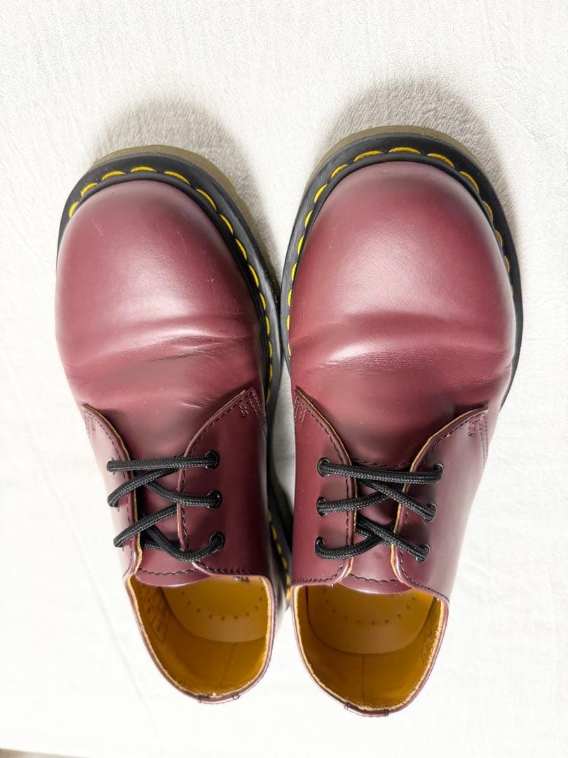 美品ドクターマーチン 1461 3ホール シューズ チェリーレッド 24 UK5