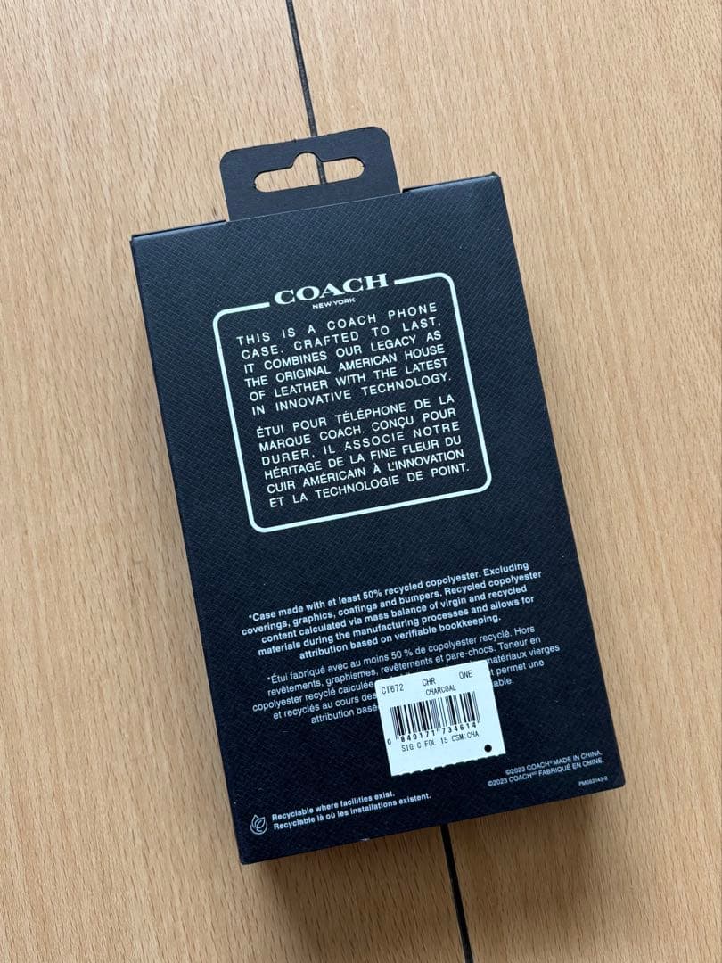 COACH iPhone15 手帳型ケース ブラック 新品 定価23100円