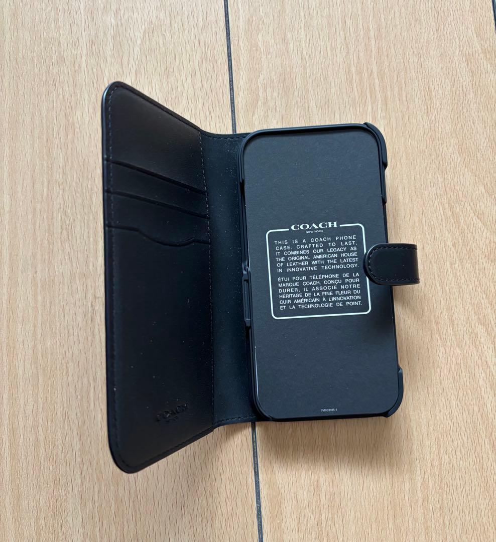 COACH iPhone15 手帳型ケース ブラック 新品 定価23100円