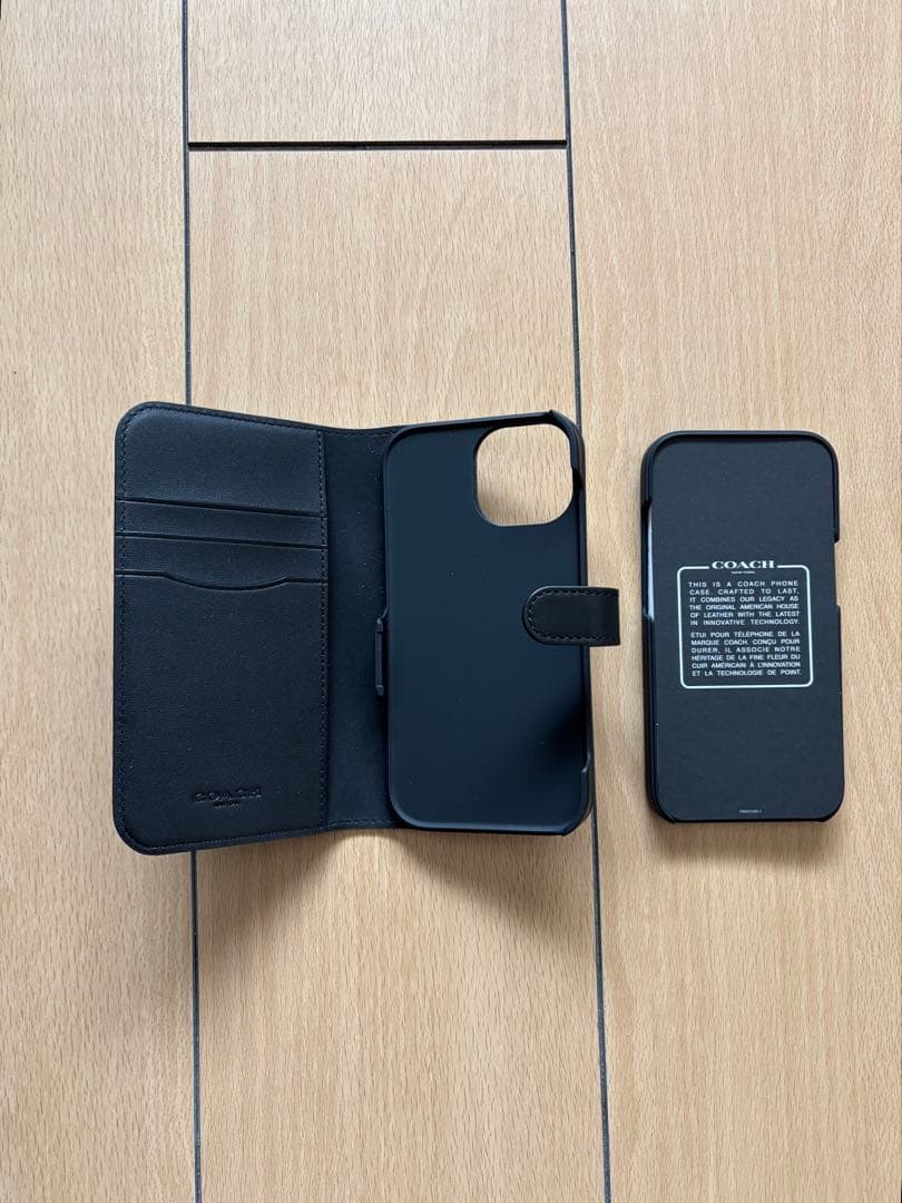 COACH iPhone15 手帳型ケース ブラック 新品 定価23100円