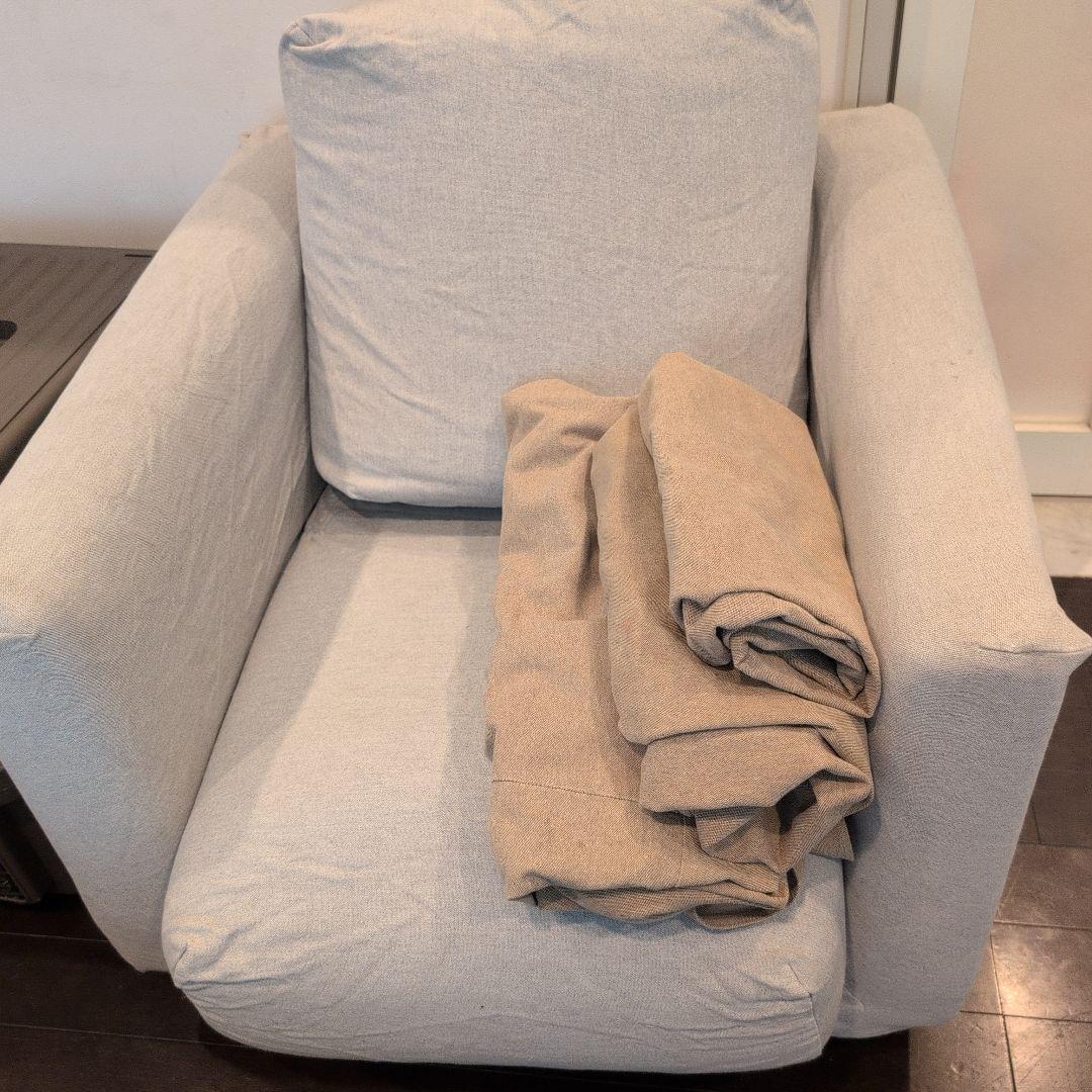 無印1人掛けソファ (カバー2種類付）