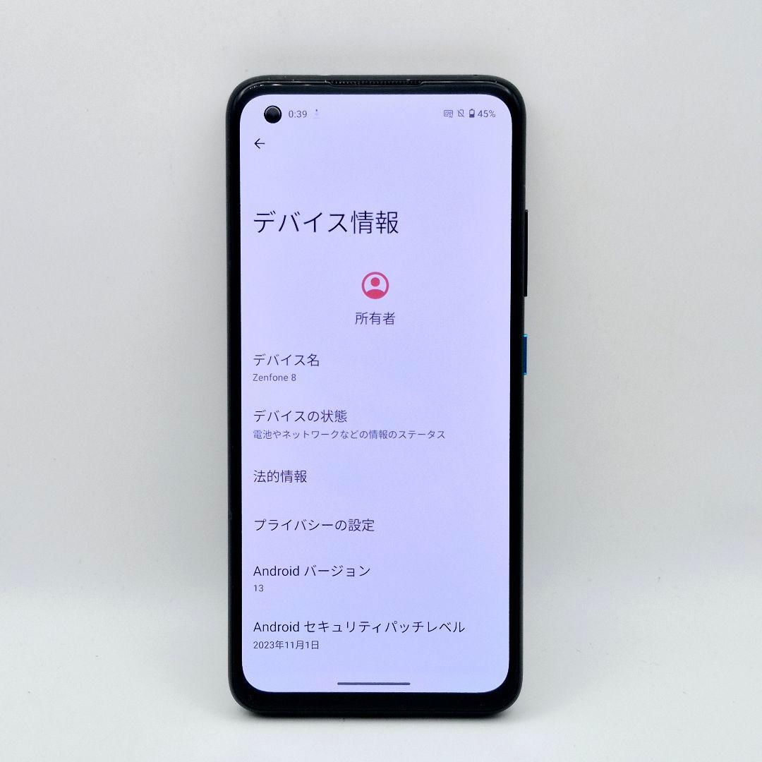 [G34] Zenfone 8 グローバル版 128gb SIMフリー