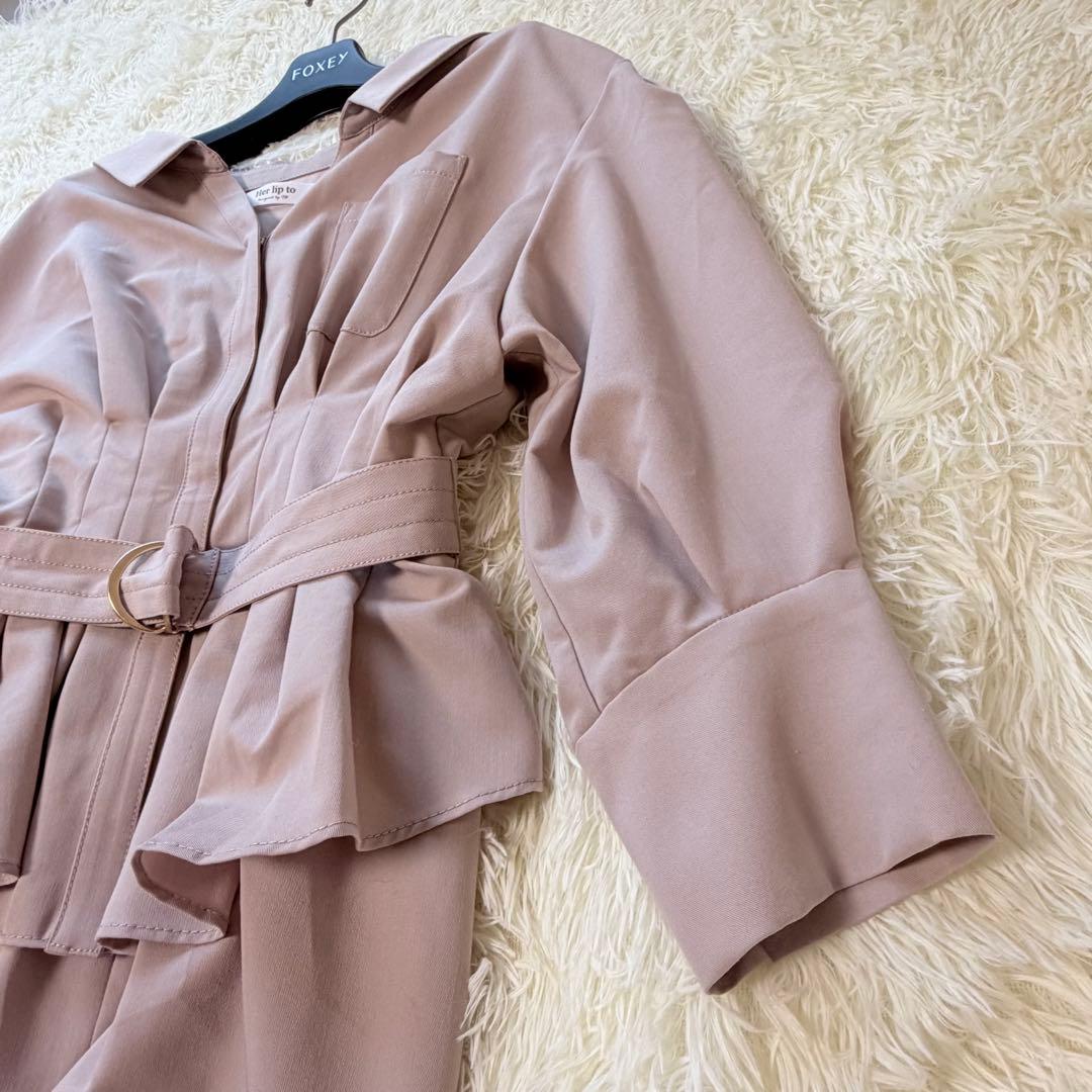 ワンピース herlipto Belted Denim Effect Shirt Dress