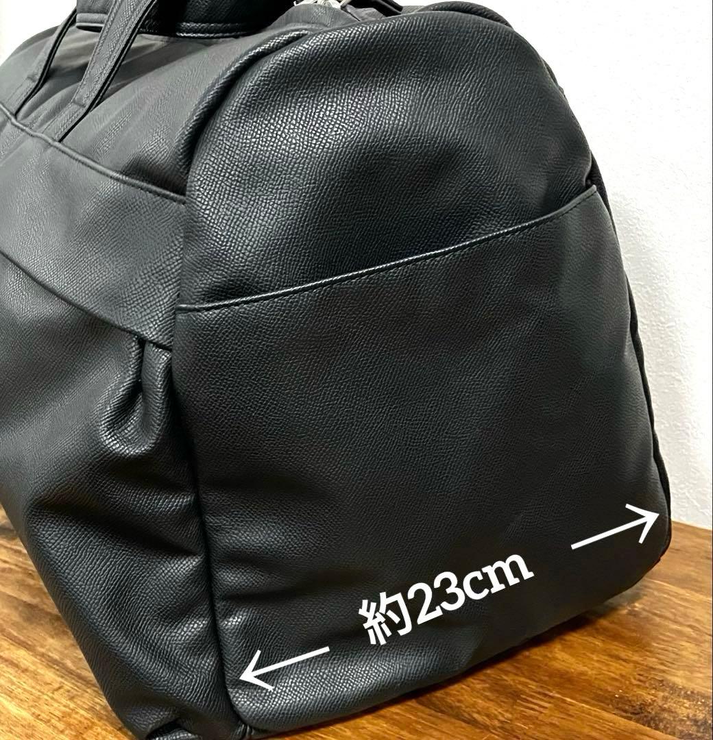 【ZARA】ザラ2way仕様 ボストンバッグ 大容量 合成皮革 ブラック 旅行用