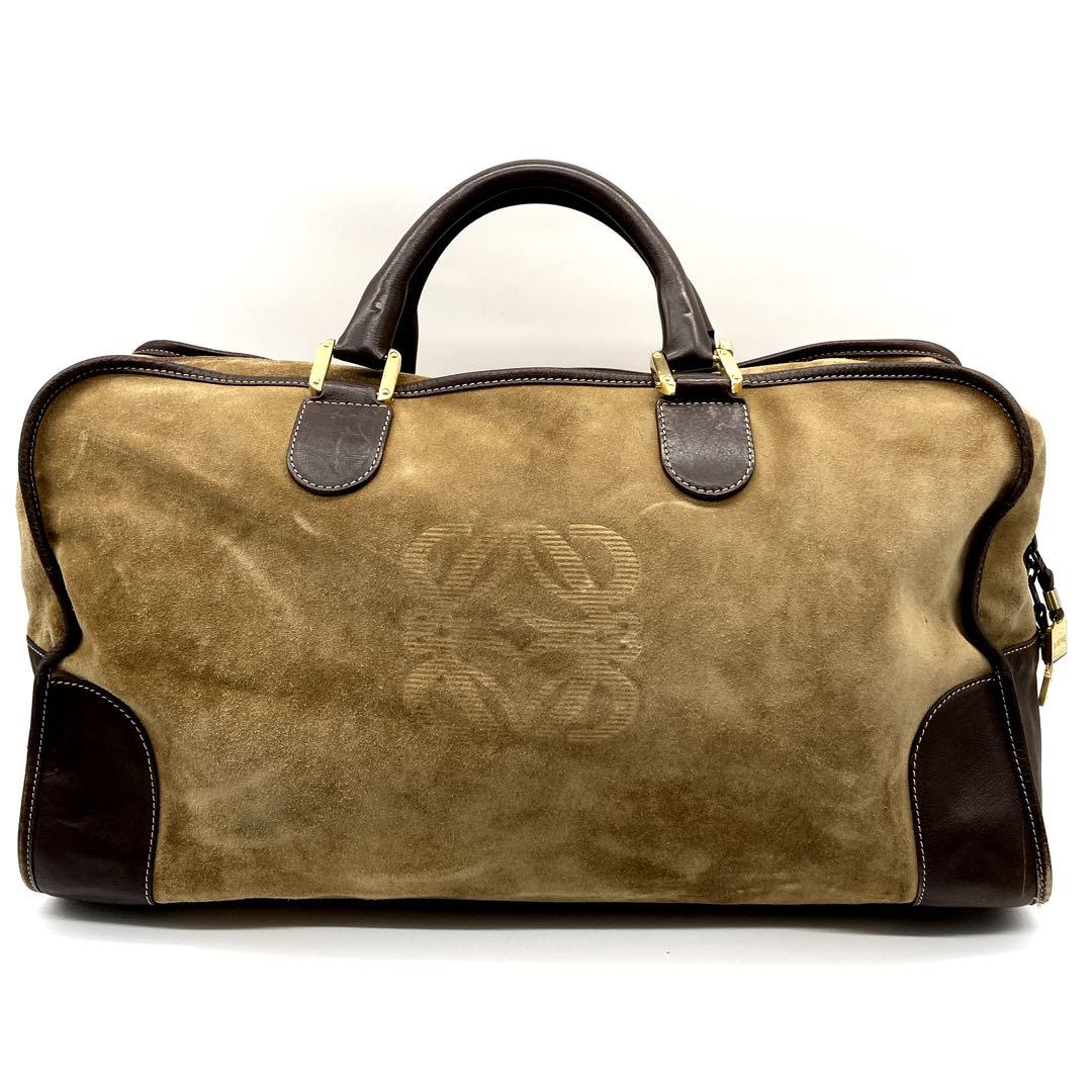 LOEWEロエベ　アマソナ50 アナグラム　スエード　ボストンバッグ