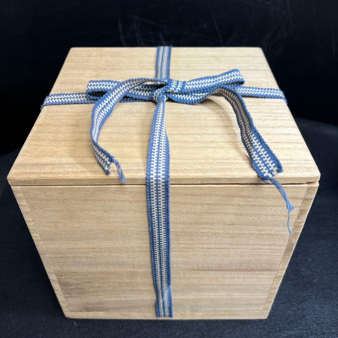 エミール・ガレ　第二期工房酸化腐食彫花入　木箱　幅約14㎝東Y8-0130☆1F