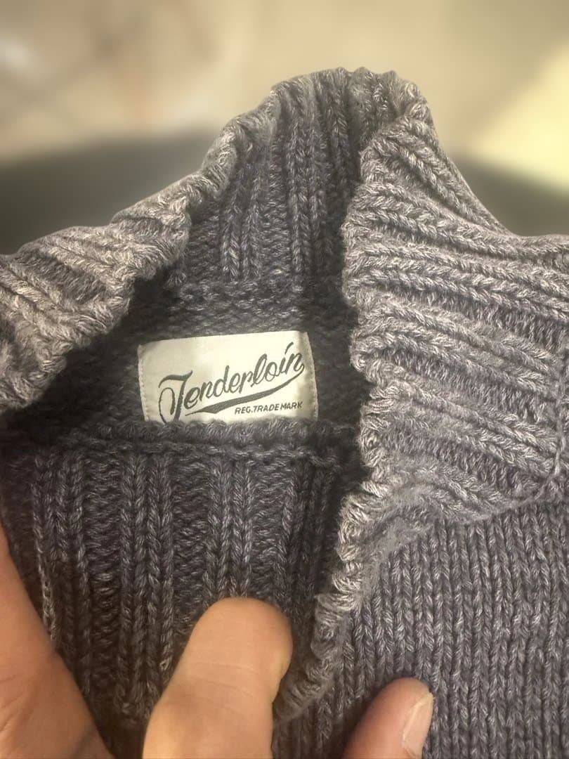 Tenderloin テンダーロイン　コットンニット　モックネック　グレー　M