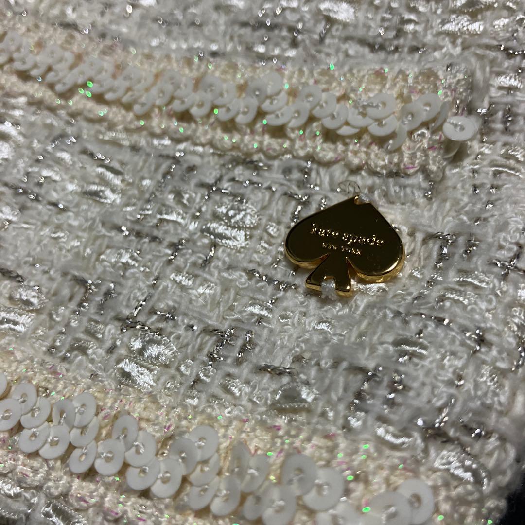 ケイトスペード120入学式ジャケットミックスツィードオフホワイトボレロ