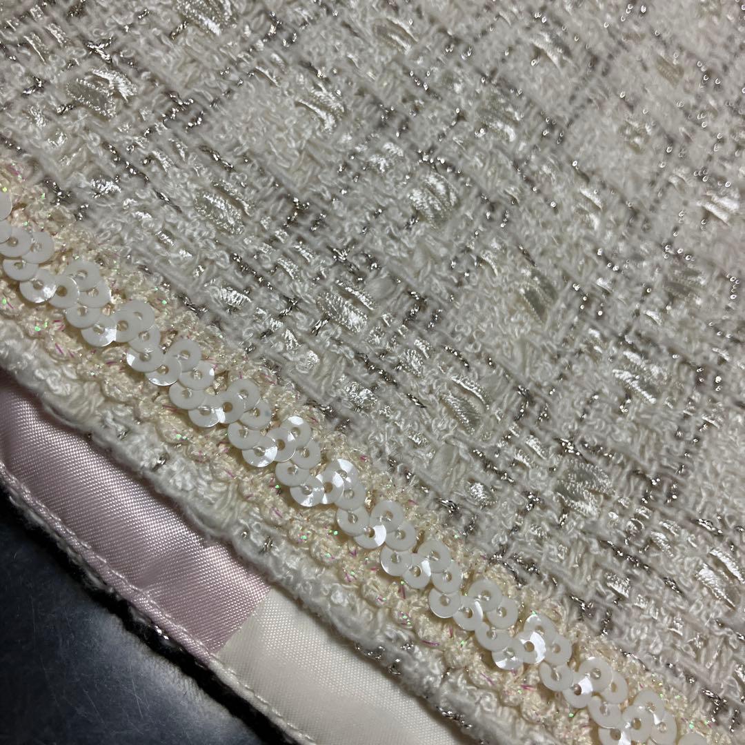 ケイトスペード120入学式ジャケットミックスツィードオフホワイトボレロ