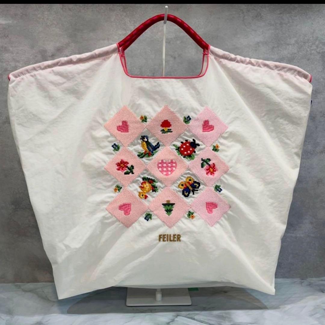 フェイラー　ボールアンドチェーン　チャーミング　ハイジ　エコバッグ　ホワイト　Ｌ