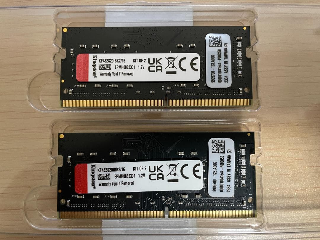 キングストン製 DDR4 PC4-3200 16GB (8GBx2)
