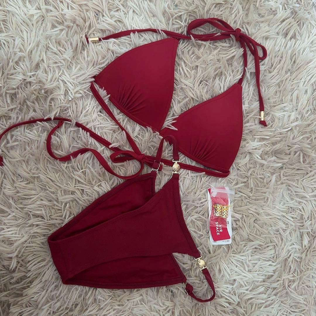 レッド三角盛れビキニ上下セット XS~Sサイズ