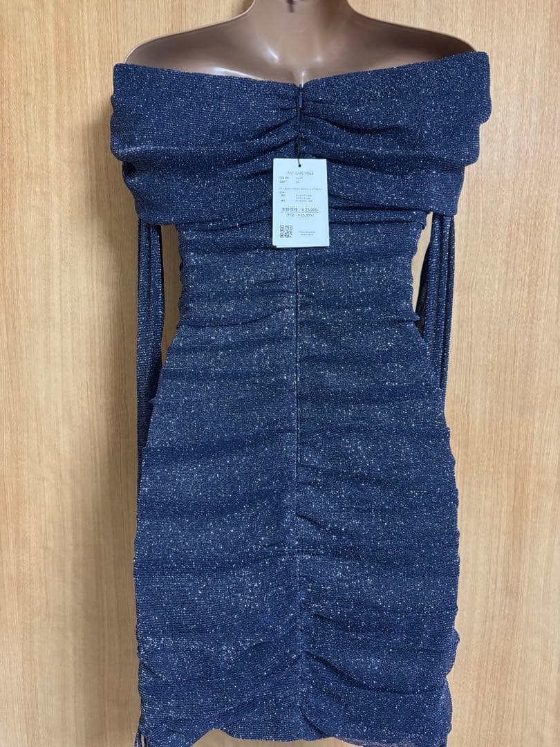 V863＊ロングスリーブラメニットドレスnvM