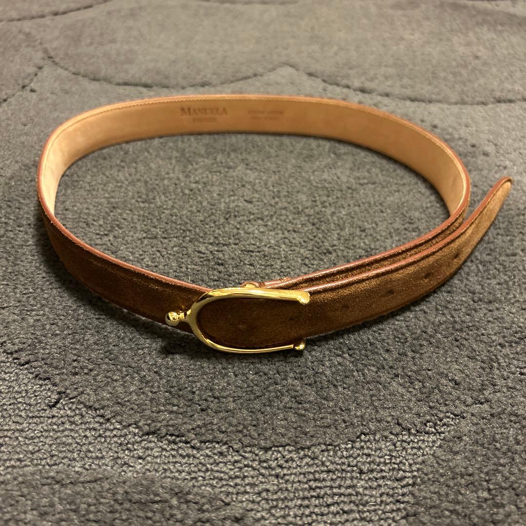 MANUELA ゴールドバックルベルト　ブラウン