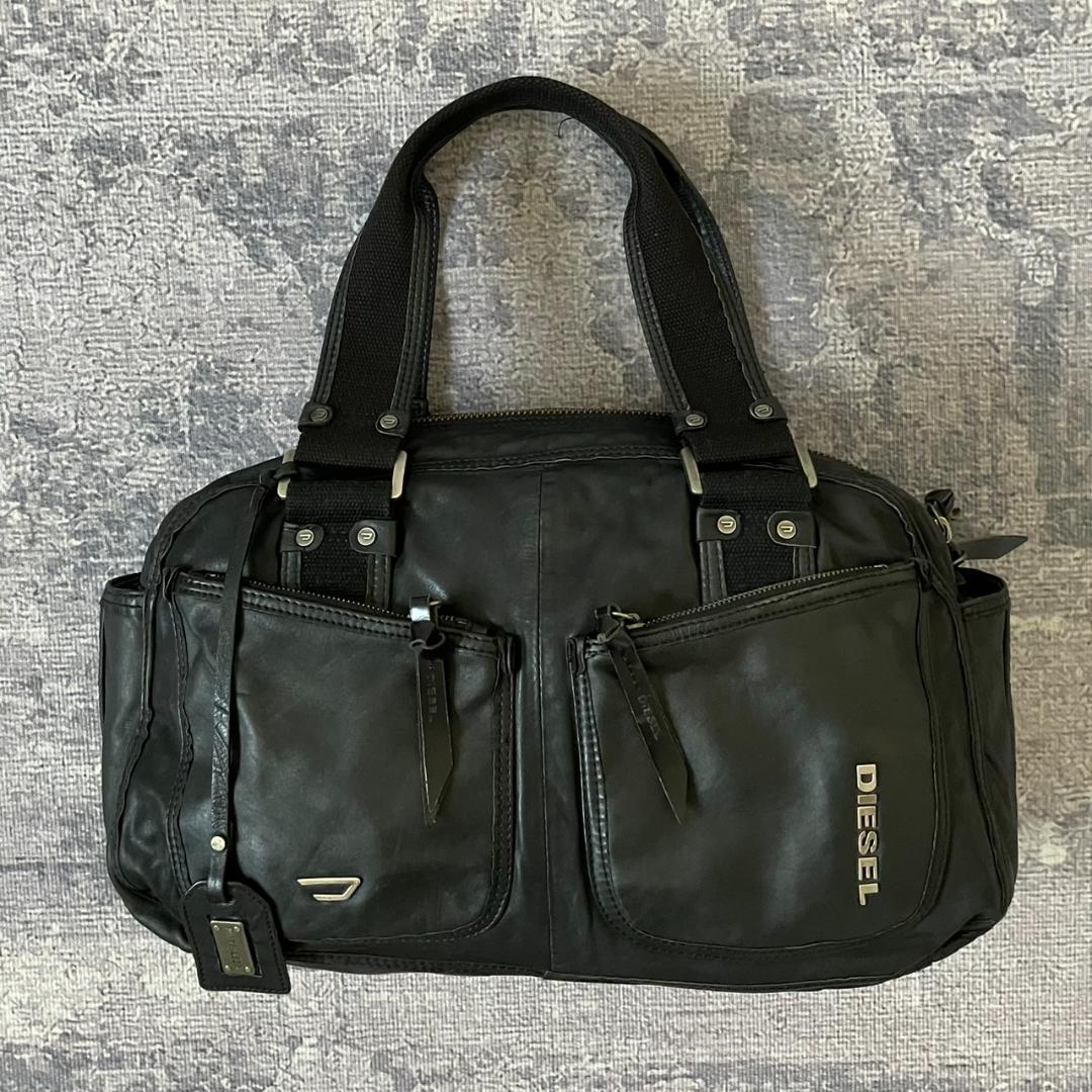 【Y2K】DIESEL l logo leather bag 00S