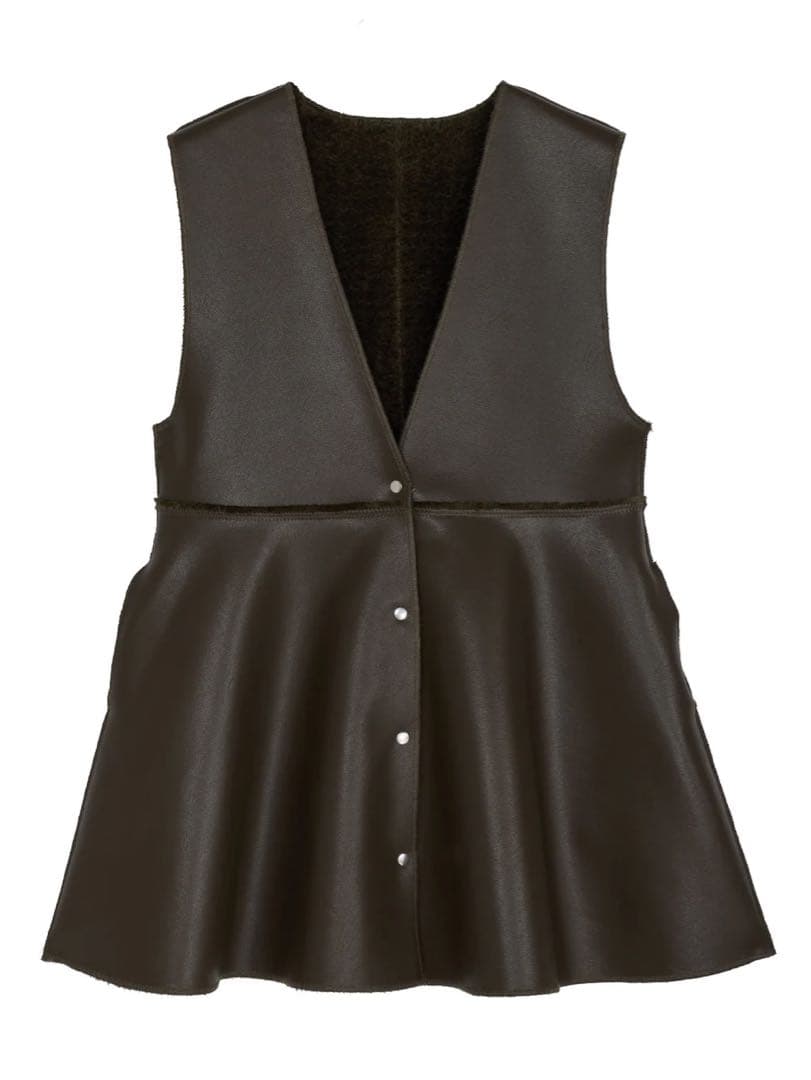 トップス BOA V NECK REVERSIBLE PEPLUM VEST