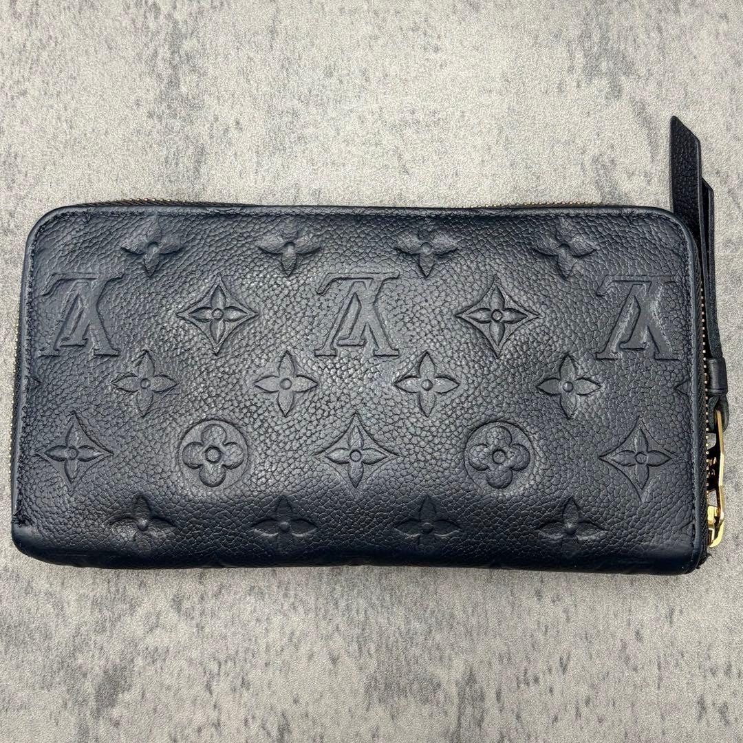 ルイヴィトン スクレットロン アンプラント 長財布 レザー モノグラム 紺