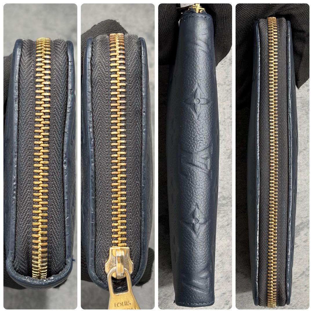 ルイヴィトン スクレットロン アンプラント 長財布 レザー モノグラム 紺