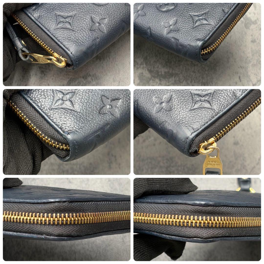 ルイヴィトン スクレットロン アンプラント 長財布 レザー モノグラム 紺