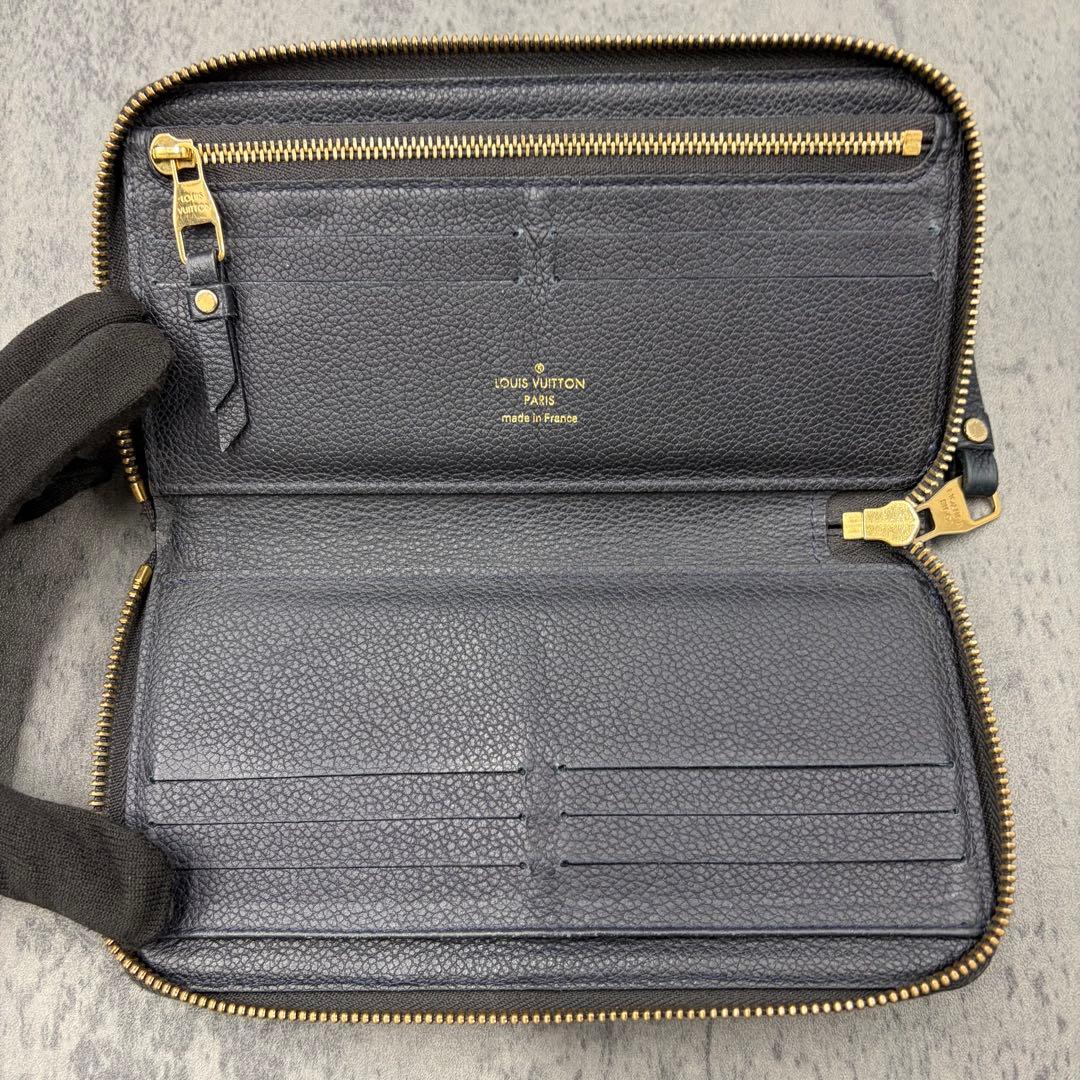 ルイヴィトン スクレットロン アンプラント 長財布 レザー モノグラム 紺