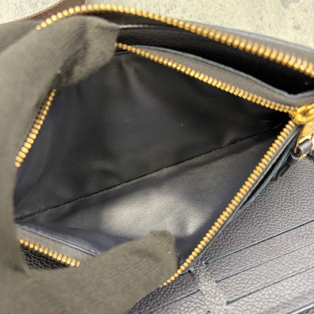 ルイヴィトン スクレットロン アンプラント 長財布 レザー モノグラム 紺