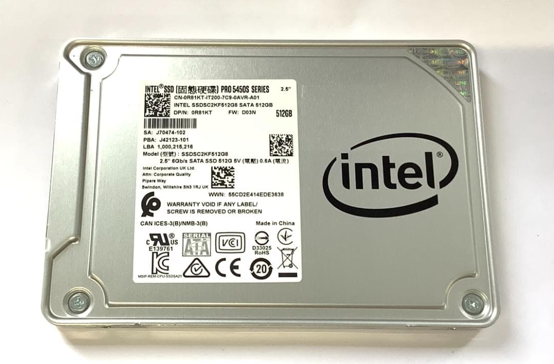 ③-WA446-Intel SATA 512GB SSD 2.5 1点