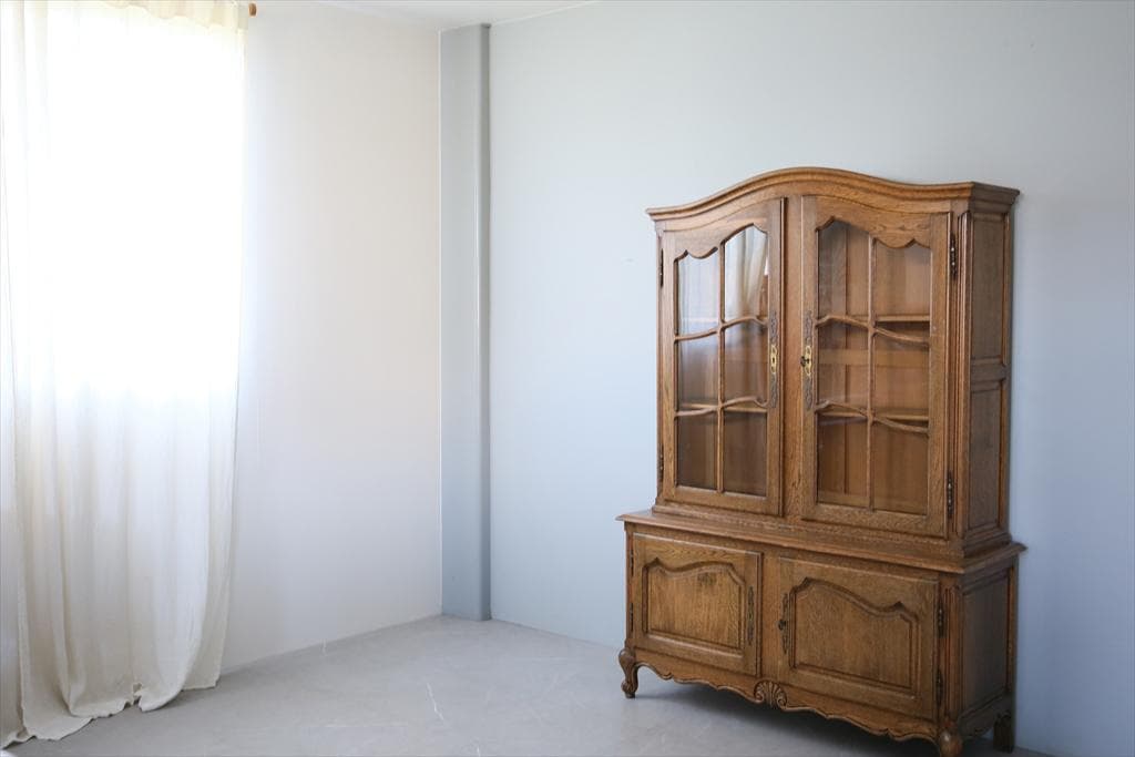 フランスアンティークルイ15世様式キャビネット/本棚/食器棚/飾り棚(90-97