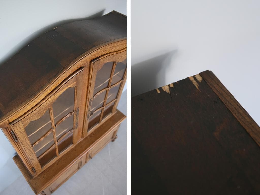 フランスアンティークルイ15世様式キャビネット/本棚/食器棚/飾り棚(90-97