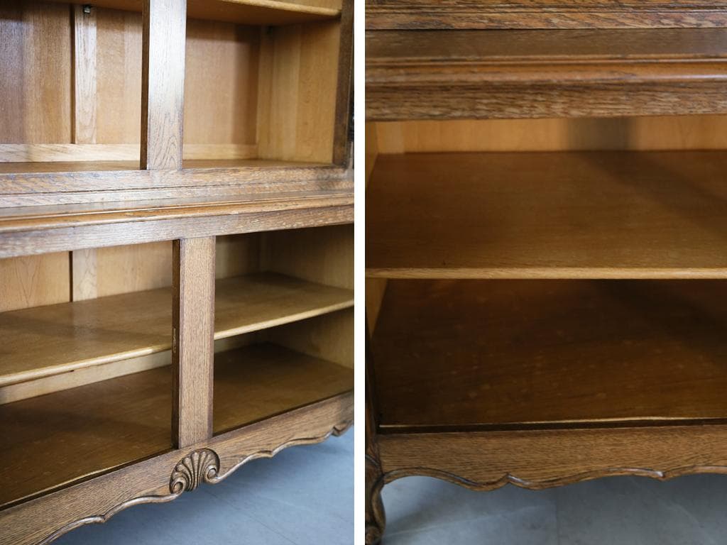 フランスアンティークルイ15世様式キャビネット/本棚/食器棚/飾り棚(90-97