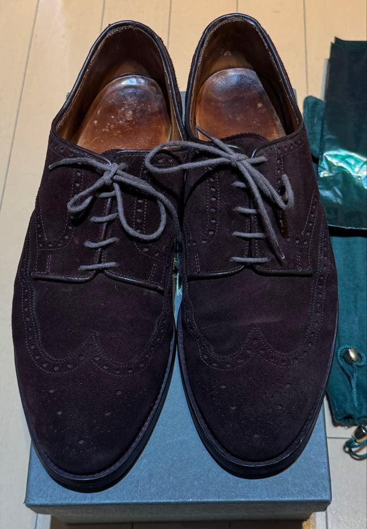 CROCKETT&JONES ダークブラウン スエード ビジネスシューズ
