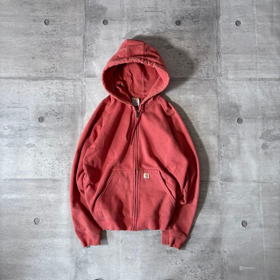 00s Carhartt zipup hoodie y2k 短丈 サーモンピンク