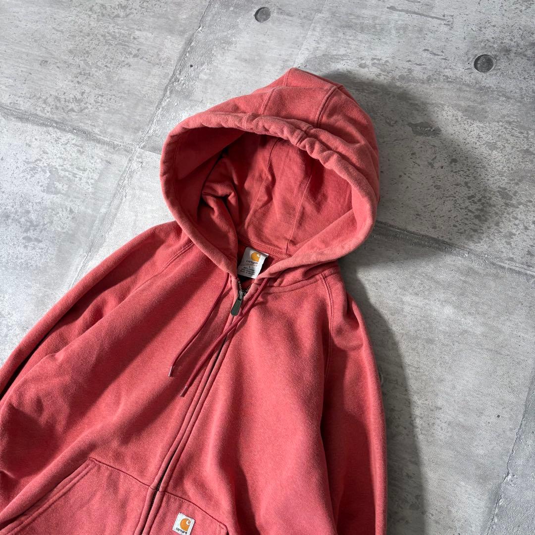 00s Carhartt zipup hoodie y2k 短丈 サーモンピンク