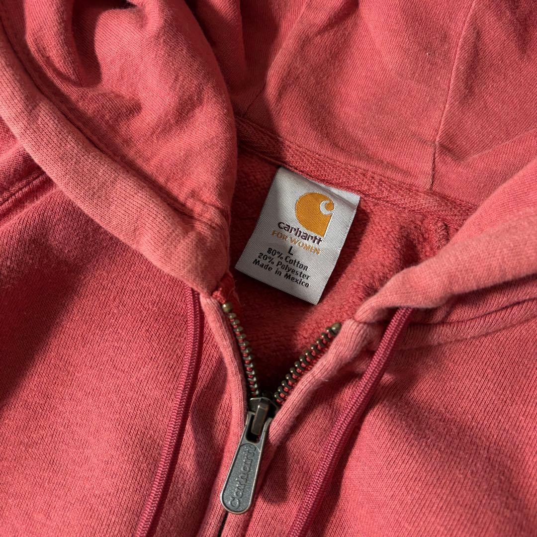 00s Carhartt zipup hoodie y2k 短丈 サーモンピンク