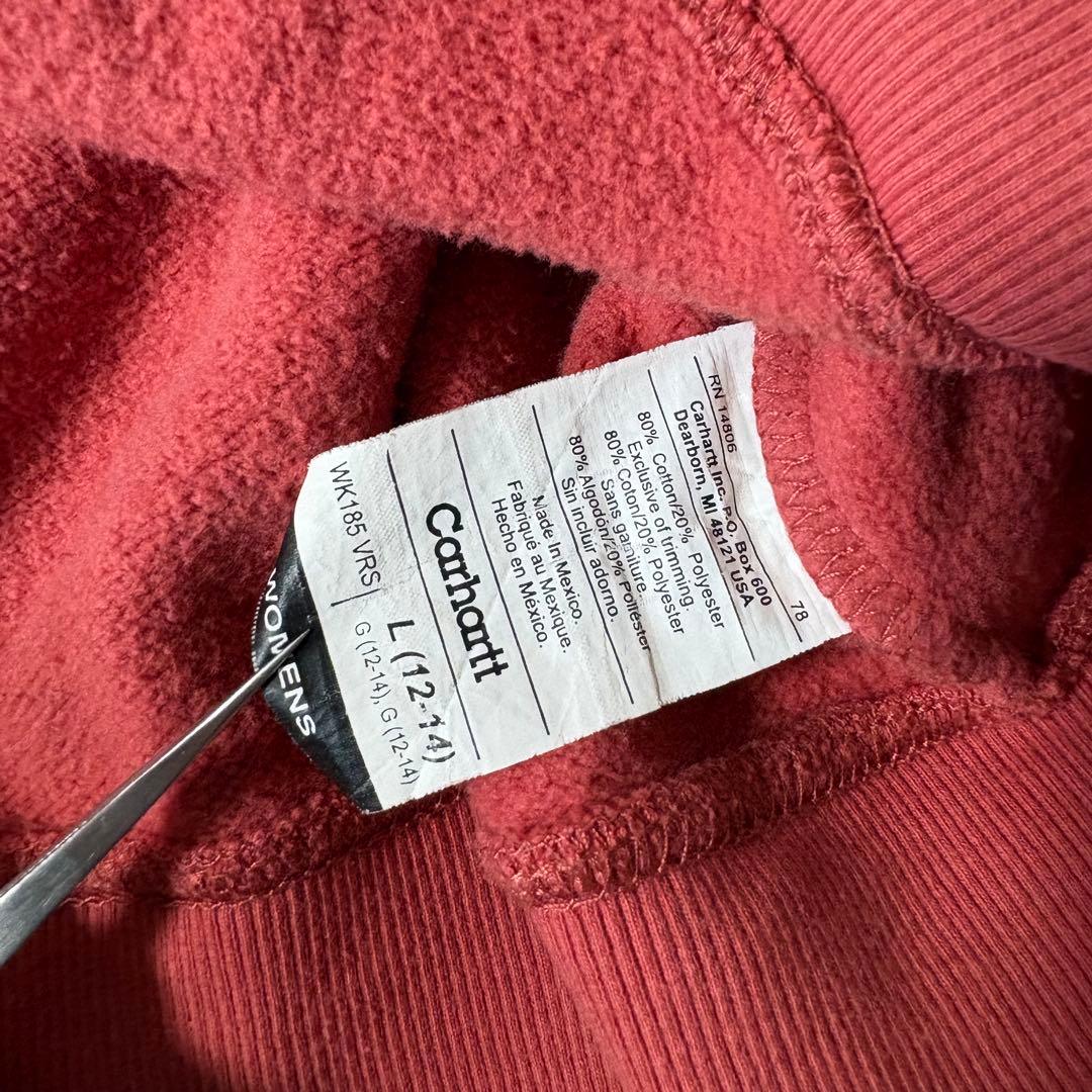 00s Carhartt zipup hoodie y2k 短丈 サーモンピンク