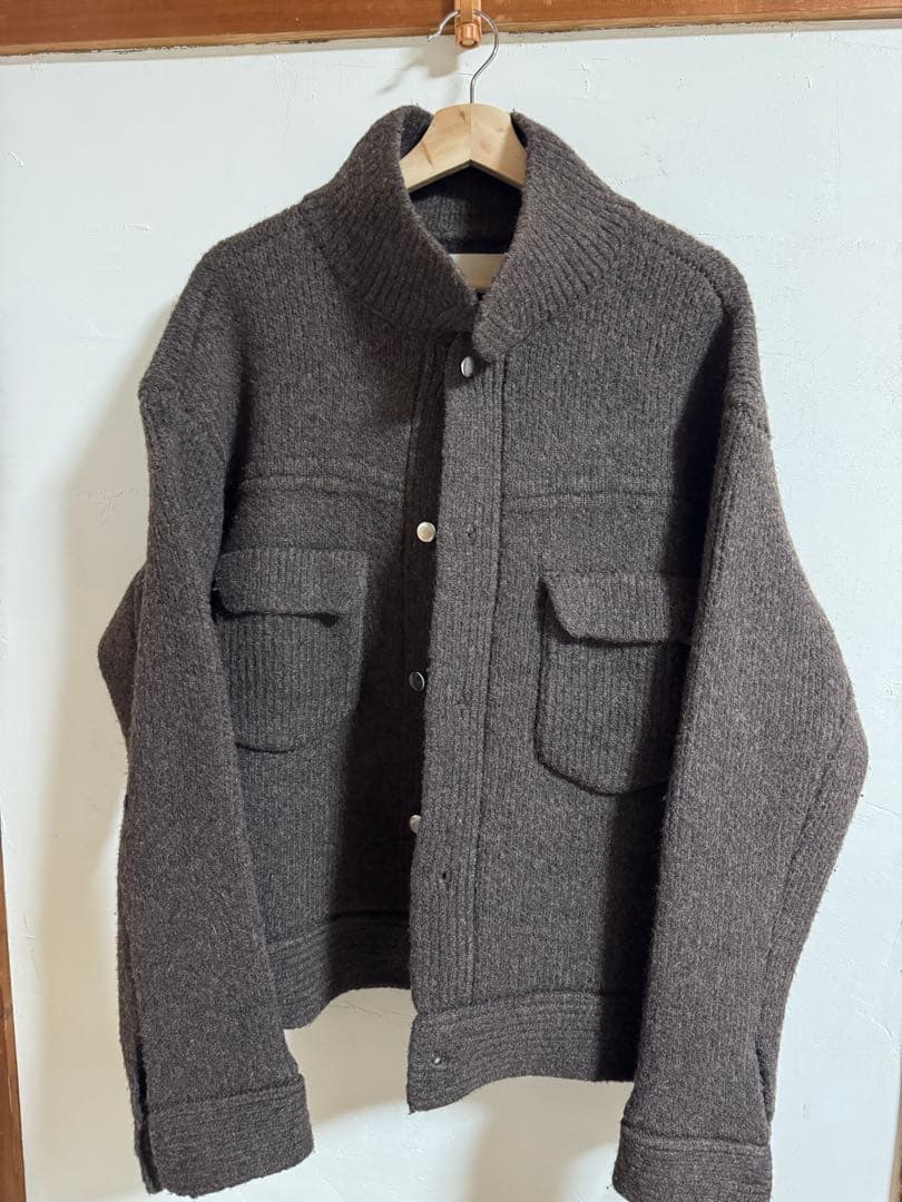 ンニット NKNIT KNIT blouson ニット／茶2